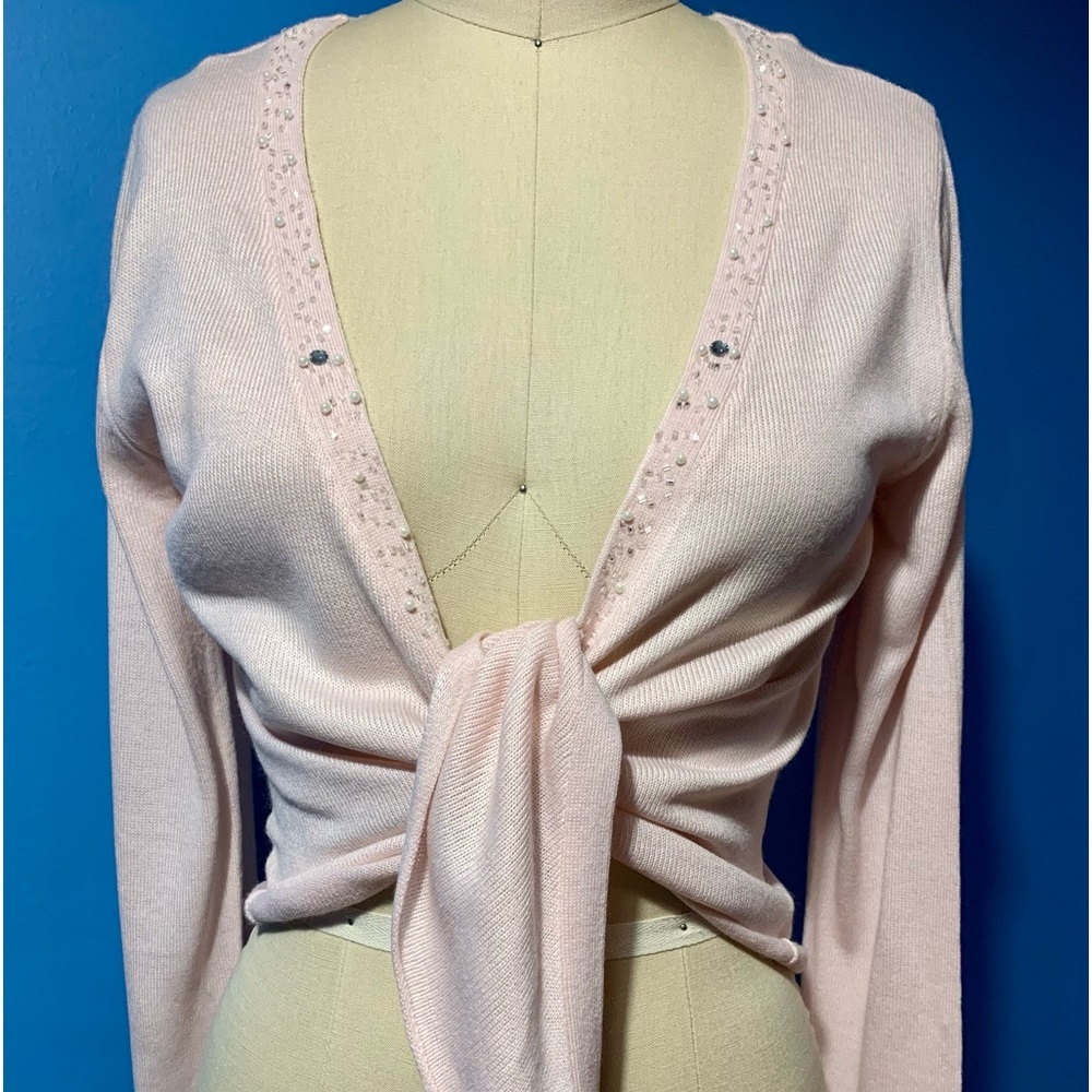 Tie front sweater.